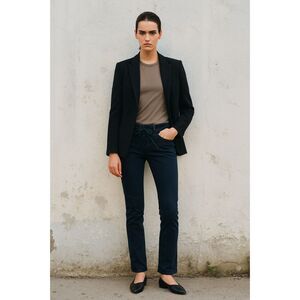 NILI LOTAN Black Low Rise Cross Tie Straight Pants Jeans   Women's Size 2